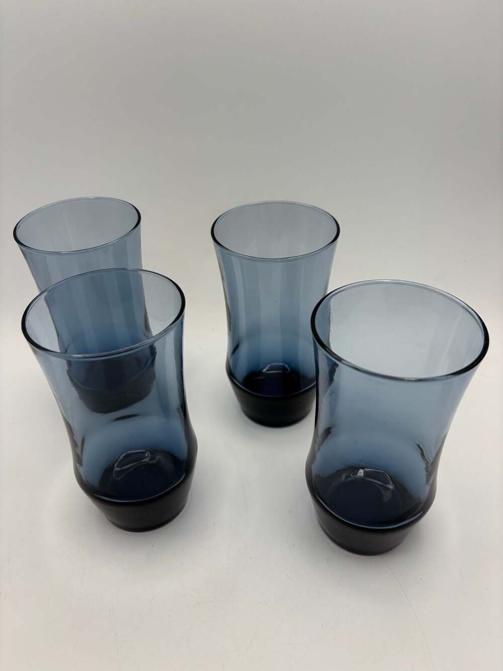 Set of 4 Vintage Libbey Apollo Dusk Blue Glasses Tumblers